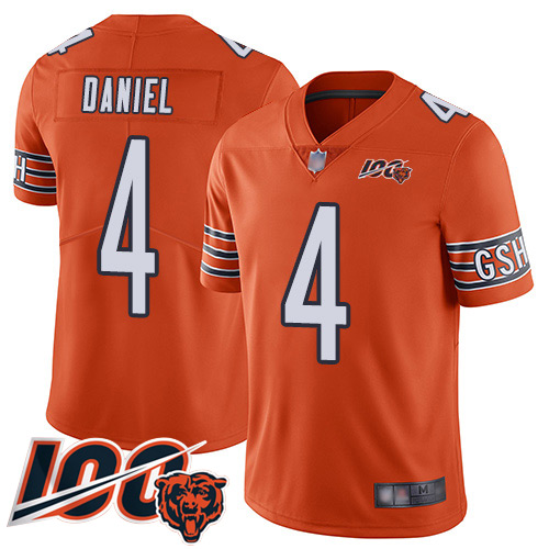 Chicago Bears Limited Orange Men Chase Daniel Alternate Jersey NFL Football #4 100th Season->youth nfl jersey->Youth Jersey